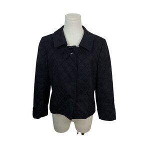 Tahari Arthur S. Levine Womens Black Diamond Blazer Textured JBSize 8 Long Sleev